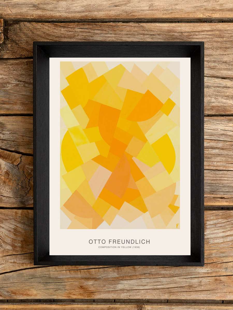 Composition in Yellow (Abstract… (Abstract Painting) - Otto… Sanatsal Modern Tablo Siyah Çerçeveli Poster Modern Duvar Tablo