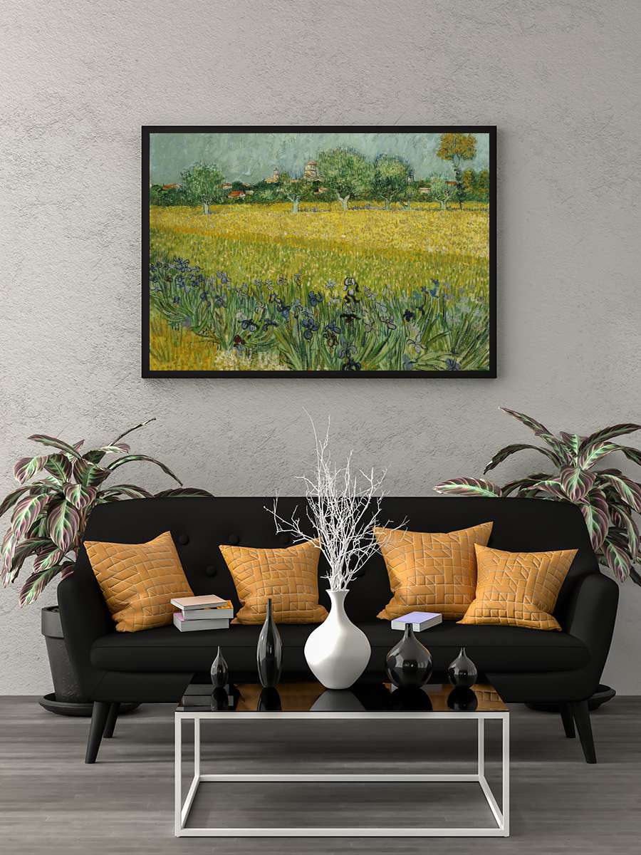 Field with Flowers near Arles,… Arles, 1888 Sanatsal Modern Tablo Siyah Çerçeveli Poster Modern Duvar Tablo