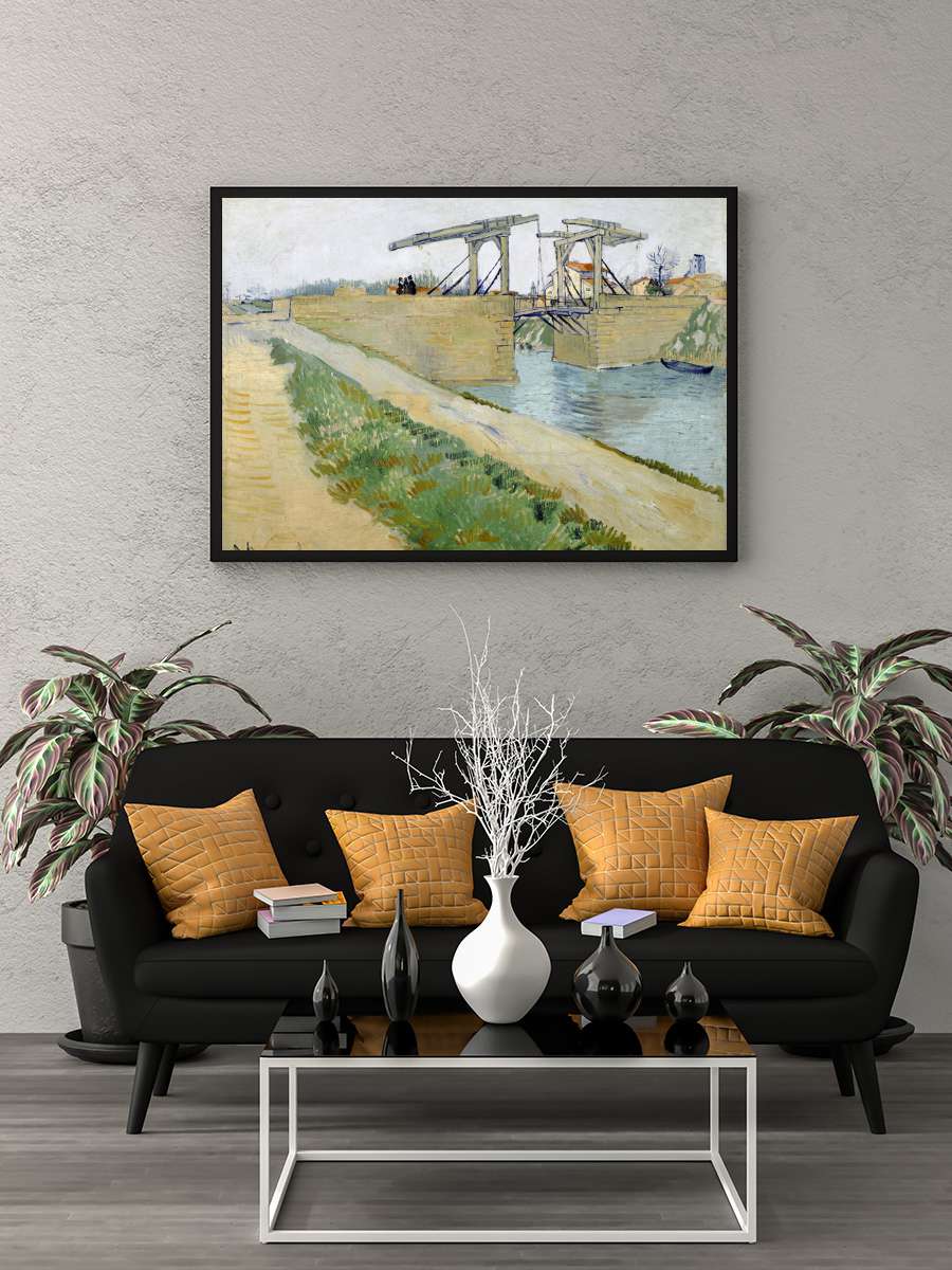 The Langlois Bridge, March 1888 Sanatsal Modern Tablo Siyah Çerçeveli Poster Modern Duvar Tablo