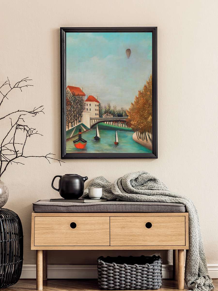 View of the Pont de Sevres -… - Henri Rousseau Sanatsal Modern Tablo Siyah Çerçeveli Poster Modern Duvar Tablo