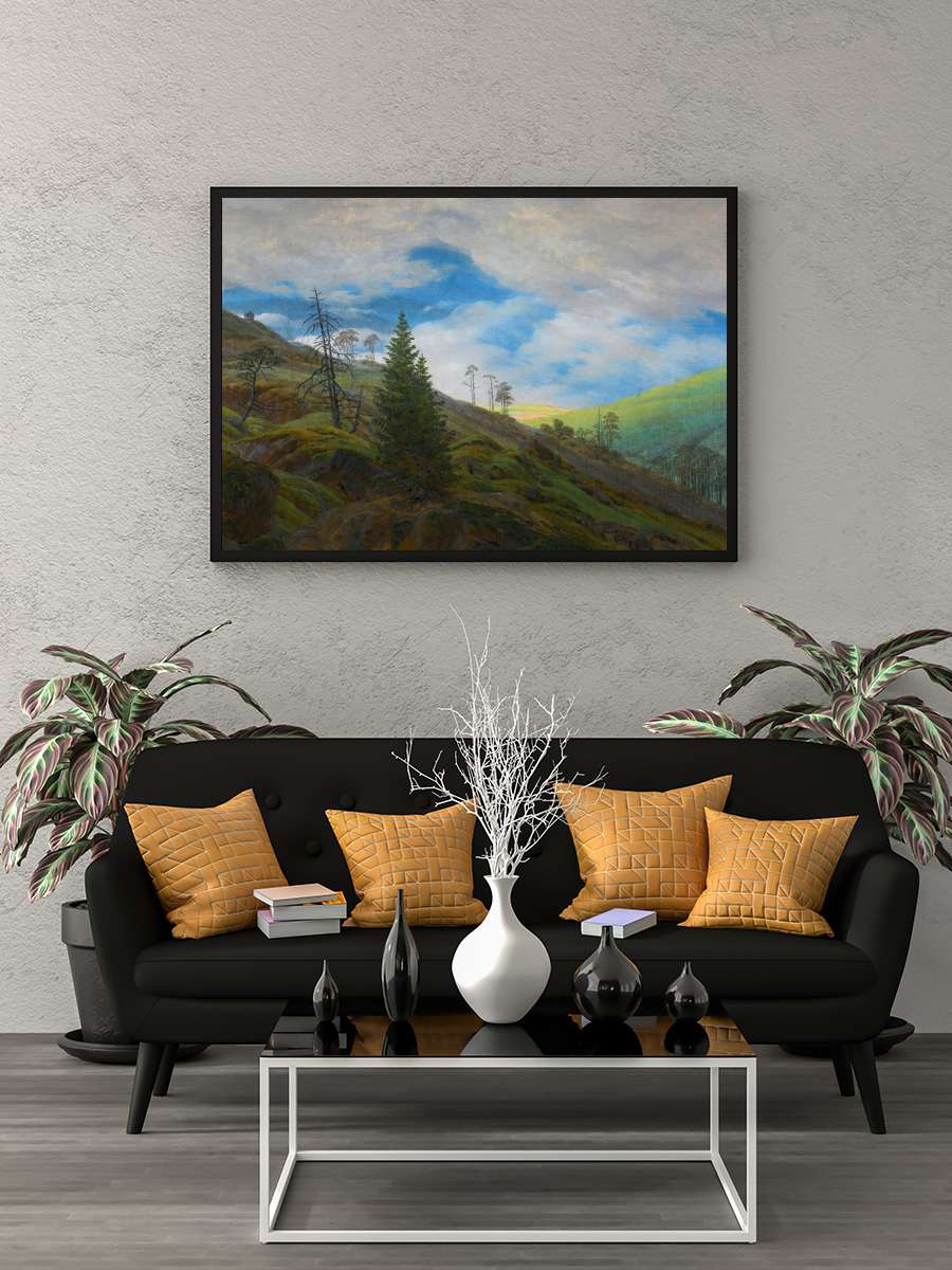 Sunburst in the Reisenbirge … (Mountain Landscape) -… Sanatsal Modern Tablo Siyah Çerçeveli Poster Modern Duvar Tablo