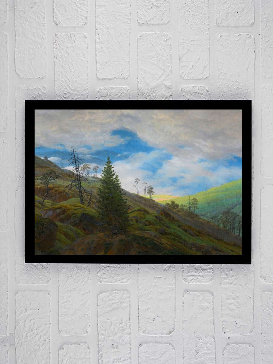 Sunburst in the Reisenbirge … (Mountain Landscape) -… Sanatsal Modern Tablo Siyah Çerçeveli Poster Modern Duvar Tablo