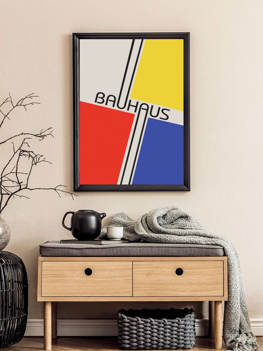 Bauhaus Sanatsal Modern Tablo Siyah Çerçeveli Poster Modern Duvar Tablo