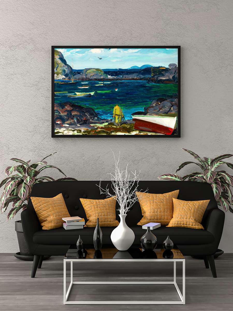 The Harbour (The Coast of… of Monhegan Island) - George… Sanatsal Modern Tablo Siyah Çerçeveli Poster Modern Duvar Tablo