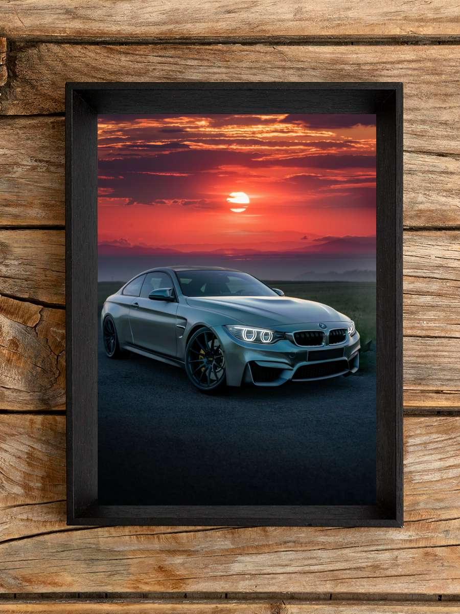 Car Auto in Sunset Araba Tablo Siyah Çerçeveli Araba Poster Duvar Tablo