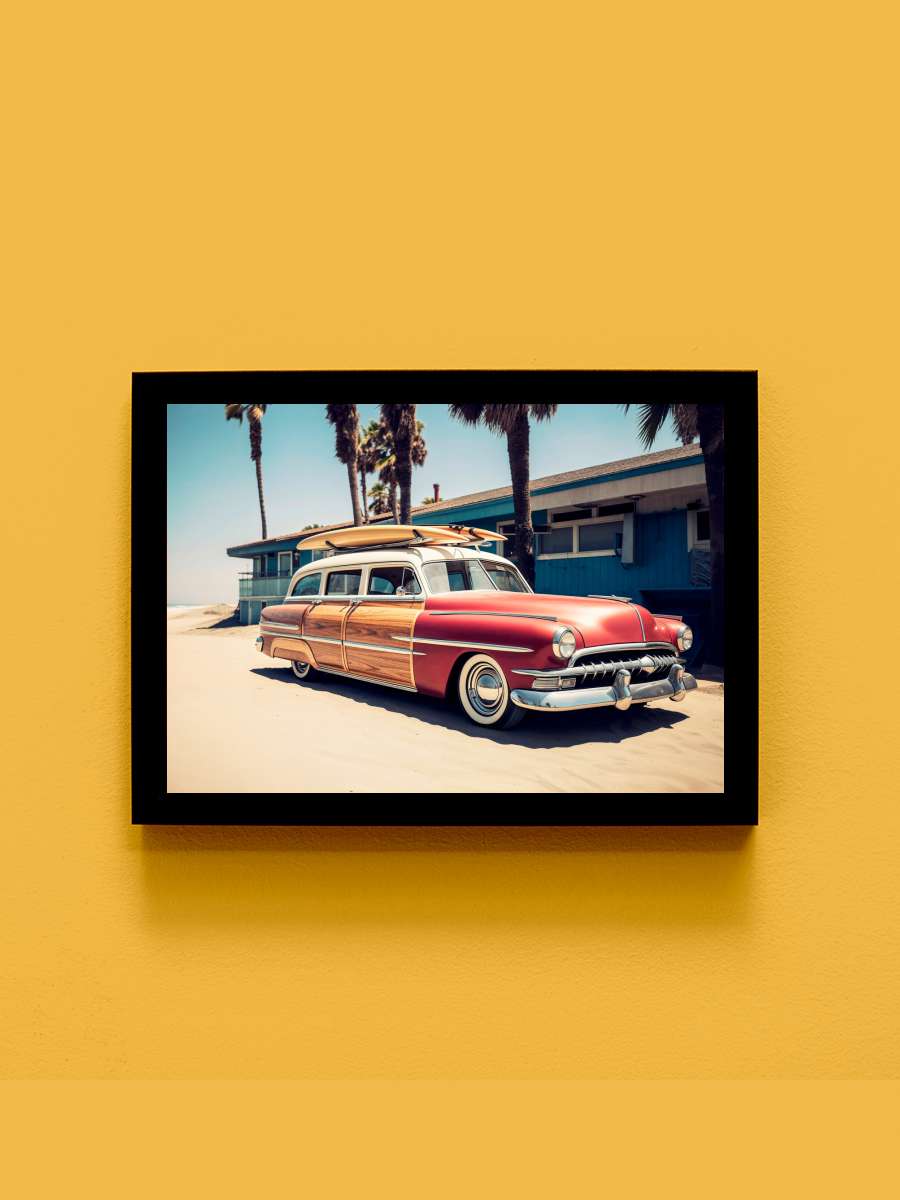 California Dreaming - Surfing… Surfing Vintage Car Araba Tablo Siyah Çerçeveli Araba Poster Duvar Tablo - En İyi Fiyatlarla