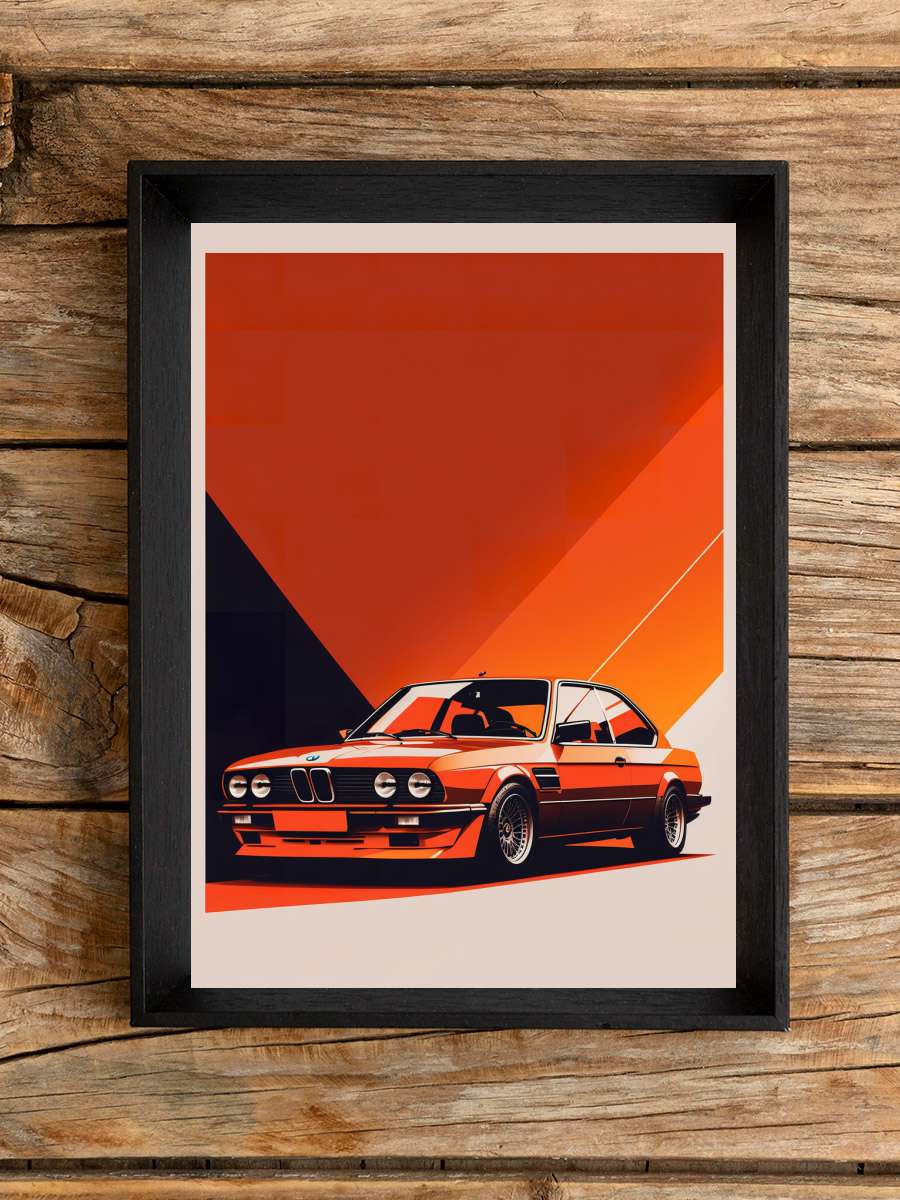 E36 Retro Car Vintage  Araba Tablo Siyah Çerçeveli Araba Poster Duvar Tablo