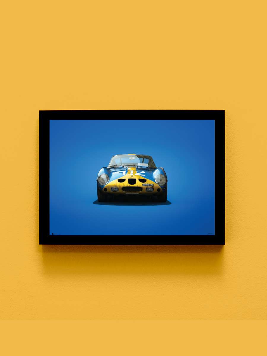 Ferrari 250 GTO - Blue Targa Florio 1964 Araba Tablo Siyah Çerçeveli Araba Poster Duvar Tablo - En İyi Fiyatlarla