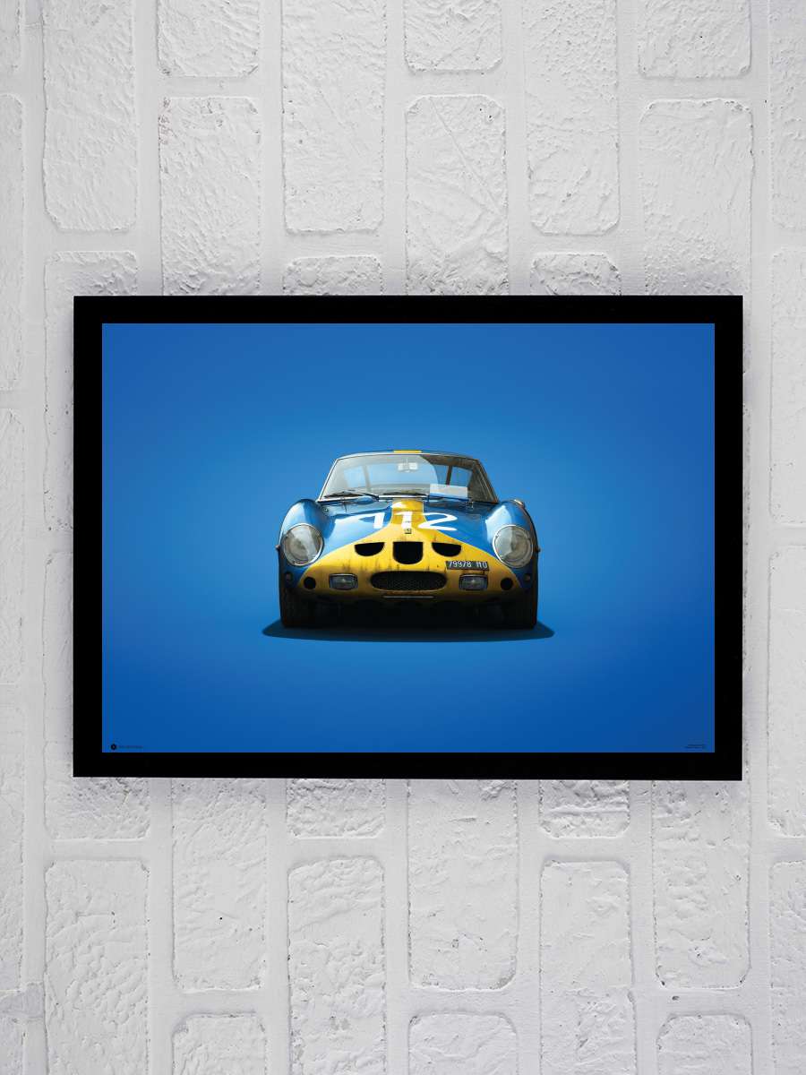 Ferrari 250 GTO - Blue Targa Florio 1964 Araba Tablo Siyah Çerçeveli Araba Poster Duvar Tablo