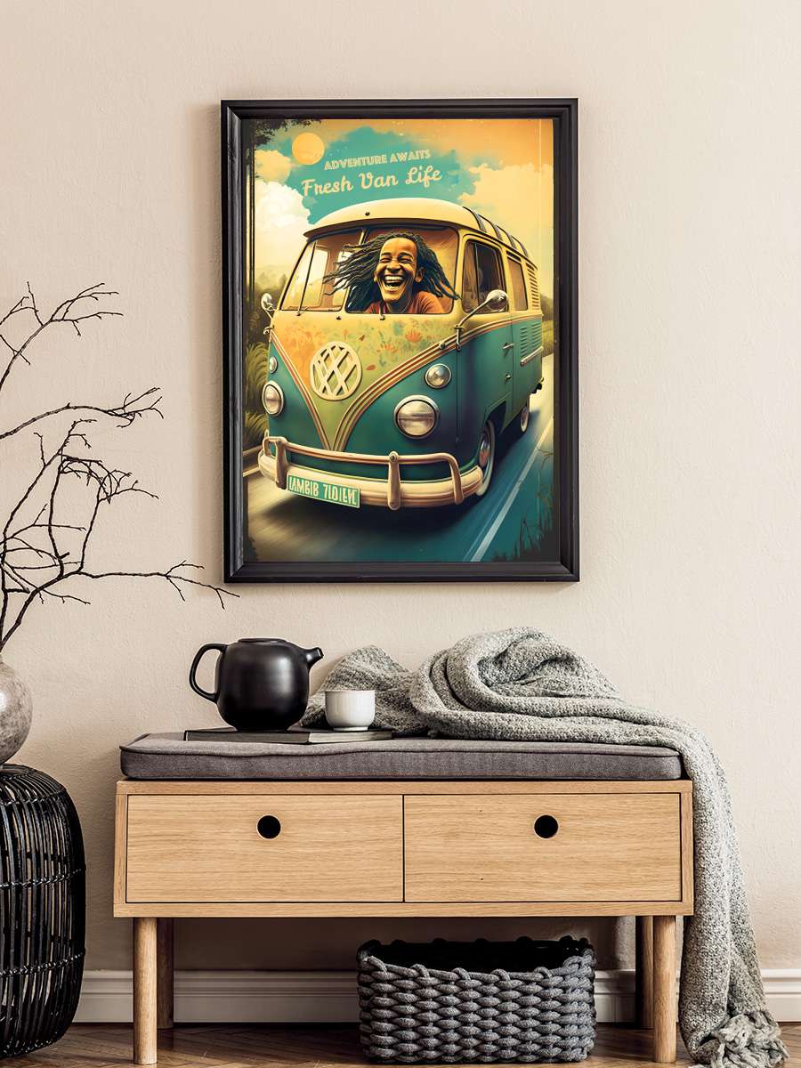 Van Life  Araba Tablo Siyah Çerçeveli Araba Poster Duvar Tablo