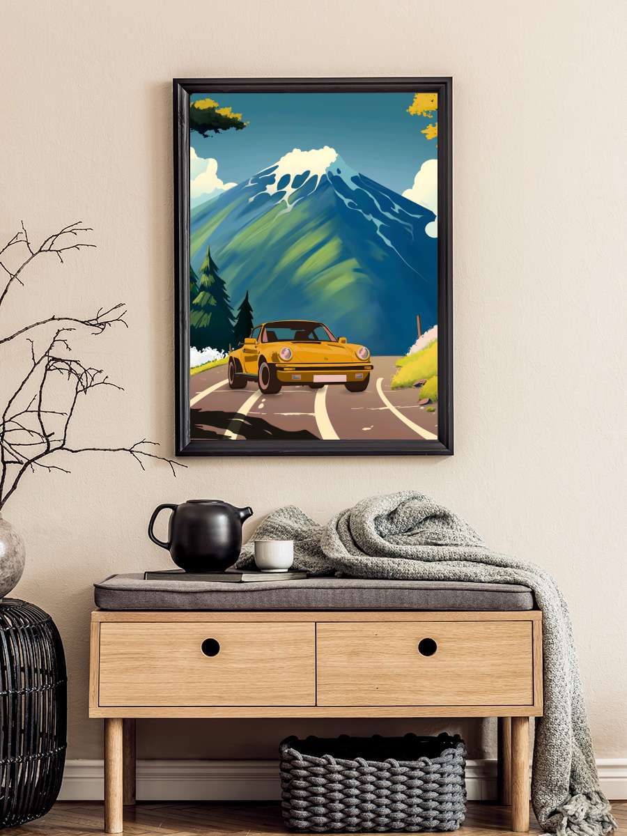 Classic Sport Car Araba Tablo Siyah Çerçeveli Araba Poster Duvar Tablo