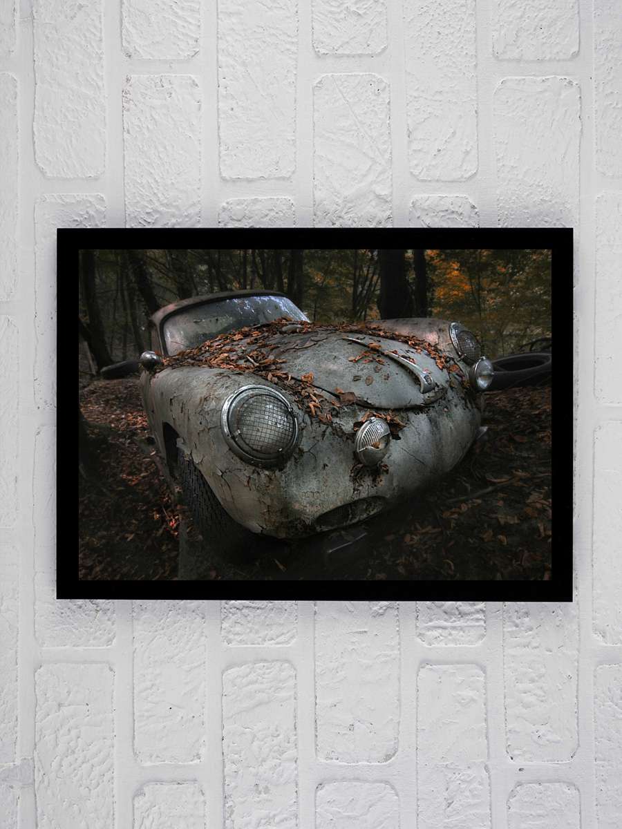 red forest Araba Tablo Siyah Çerçeveli Araba Poster Duvar Tablo