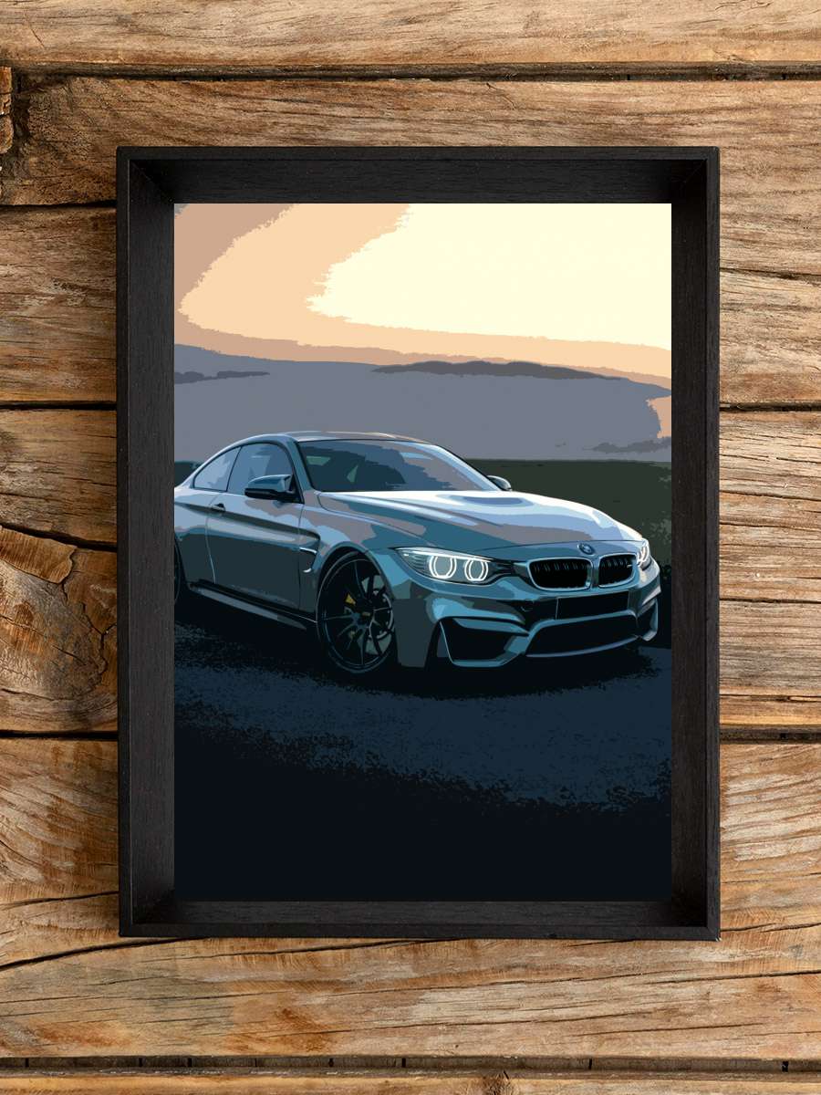 Metalic Car Auto Araba Tablo Siyah Çerçeveli Araba Poster Duvar Tablo
