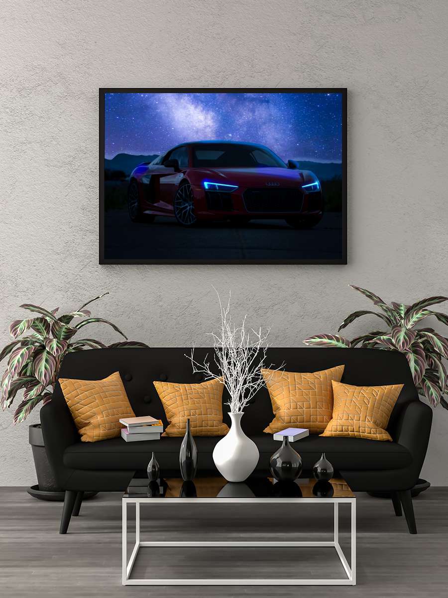 Car Sportcar Auto Sportwagen in… in Space Nightsky Araba Tablo Siyah Çerçeveli Araba Poster Duvar Tablo