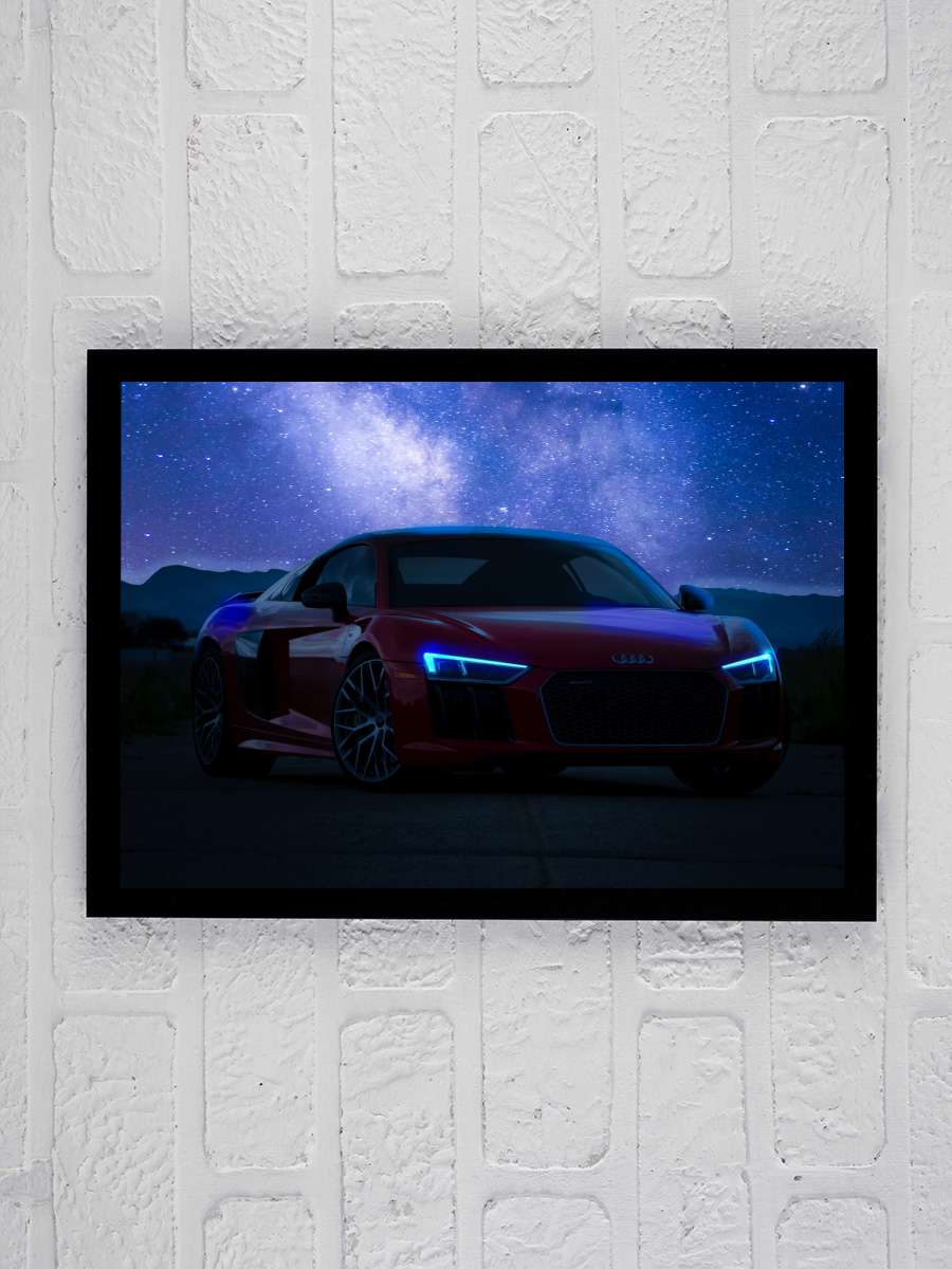 Car Sportcar Auto Sportwagen in… in Space Nightsky Araba Tablo Siyah Çerçeveli Araba Poster Duvar Tablo