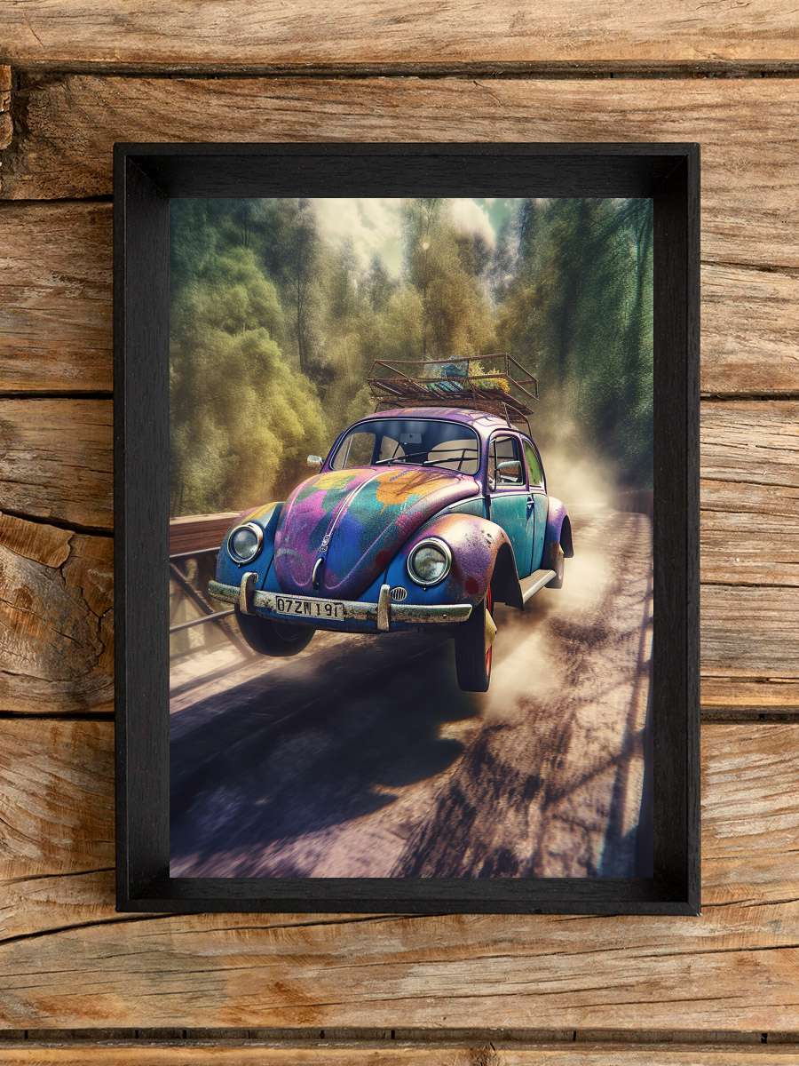 Fancy new beatle Araba Tablo Siyah Çerçeveli Araba Poster Duvar Tablo