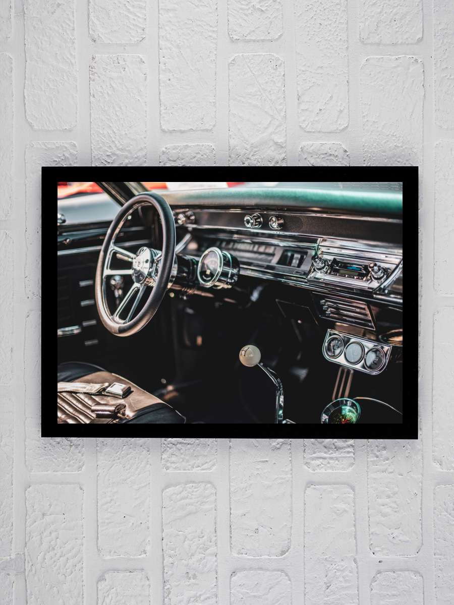 Car Interior Araba Tablo Siyah Çerçeveli Araba Poster Duvar Tablo