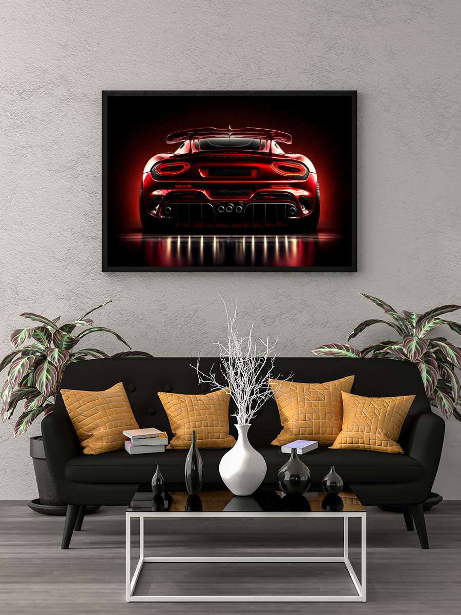 Sportcar Araba Tablo Siyah Çerçeveli Araba Poster Duvar Tablo