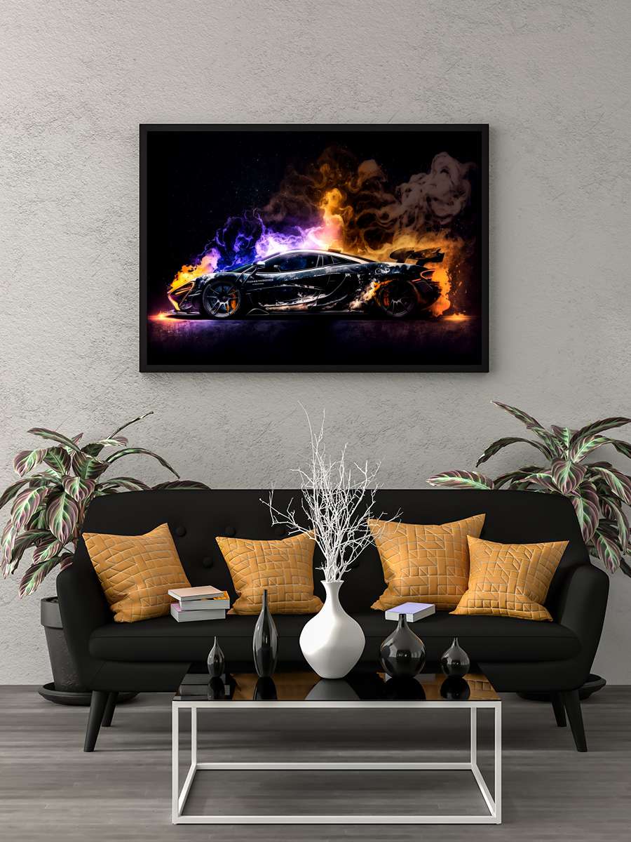 Sportcar Araba Tablo Siyah Çerçeveli Araba Poster Duvar Tablo