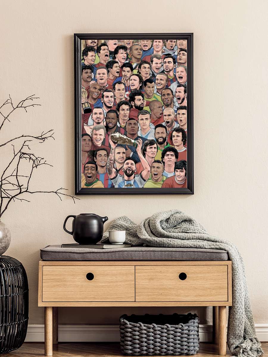 Legends - Football Greatest!S Futbol Tablo Siyah Çerçeveli Futbolcu Poster Duvar Tablo