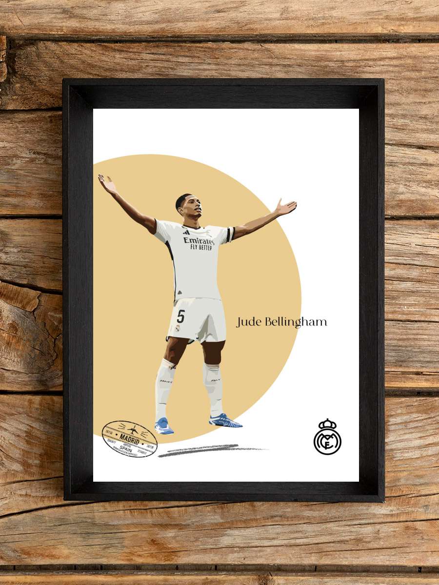 Football player Futbol Tablo Siyah Çerçeveli Futbolcu Poster Duvar Tablo