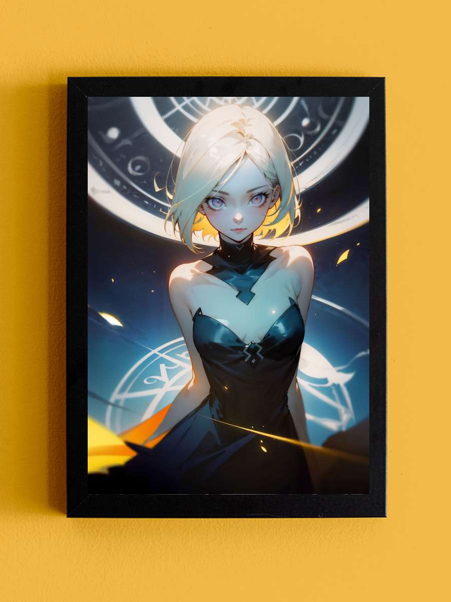 A woman in a black dress Anime Tablo Siyah Çerçeveli Yüksek Kalite Anime Duvar Poster Tablo - En İyi Fiyatlarla