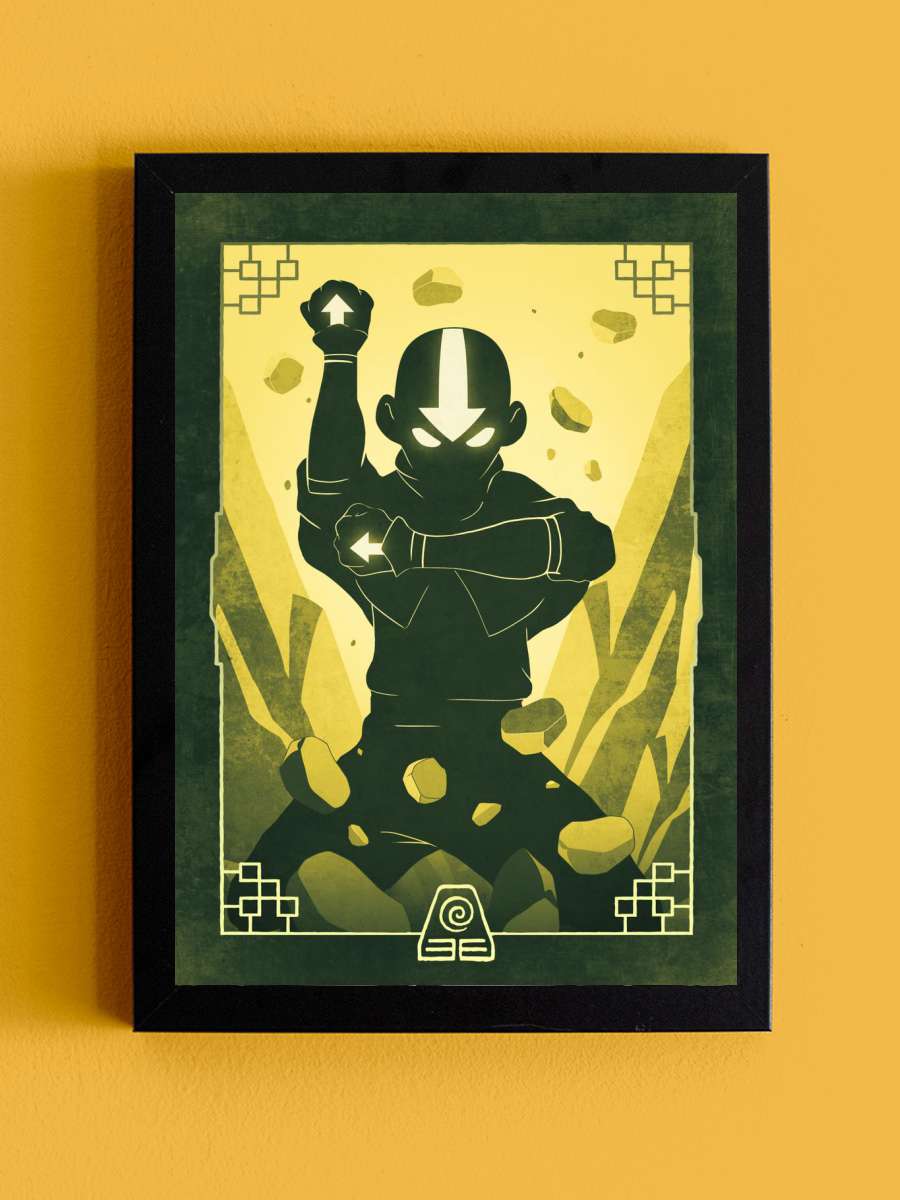 Aang Earth Anime Tablo Siyah Çerçeveli Yüksek Kalite Anime Duvar Poster Tablo - En İyi Fiyatlarla