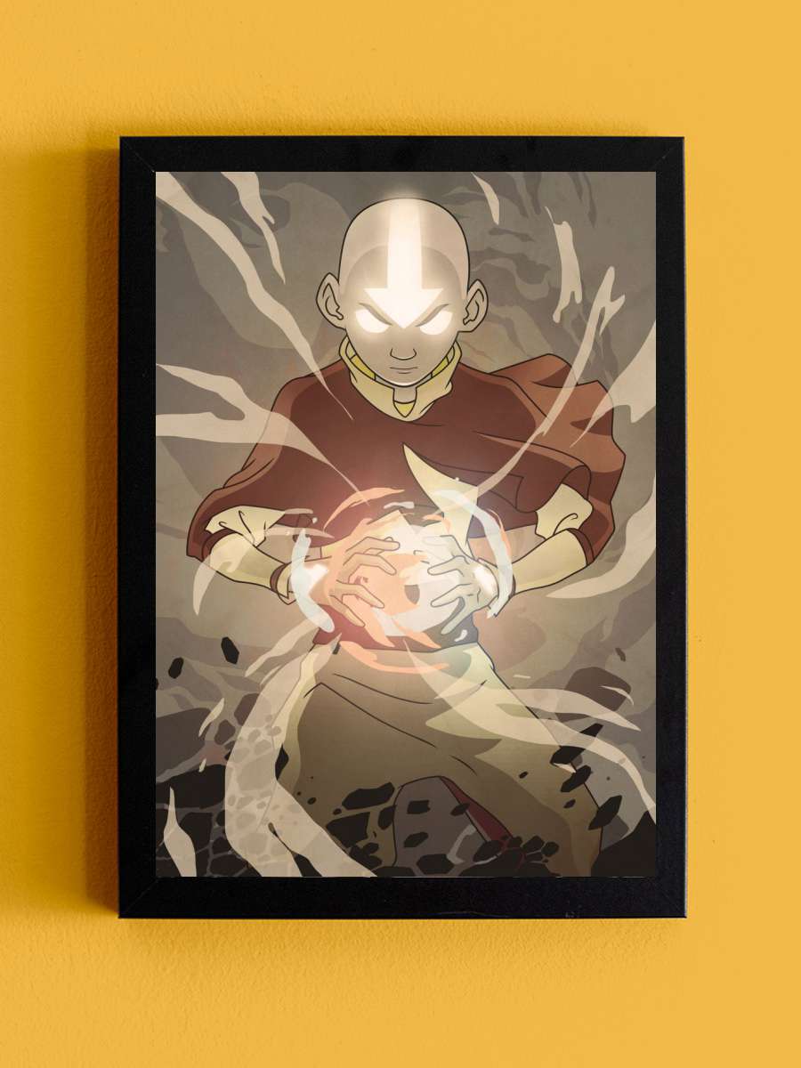 Aang Elements Anime Tablo Siyah Çerçeveli Yüksek Kalite Anime Duvar Poster Tablo - En İyi Fiyatlarla