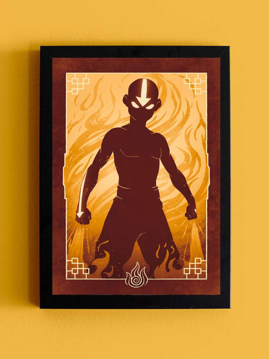Aang Fire Anime Tablo Siyah Çerçeveli Yüksek Kalite Anime Duvar Poster Tablo - En İyi Fiyatlarla