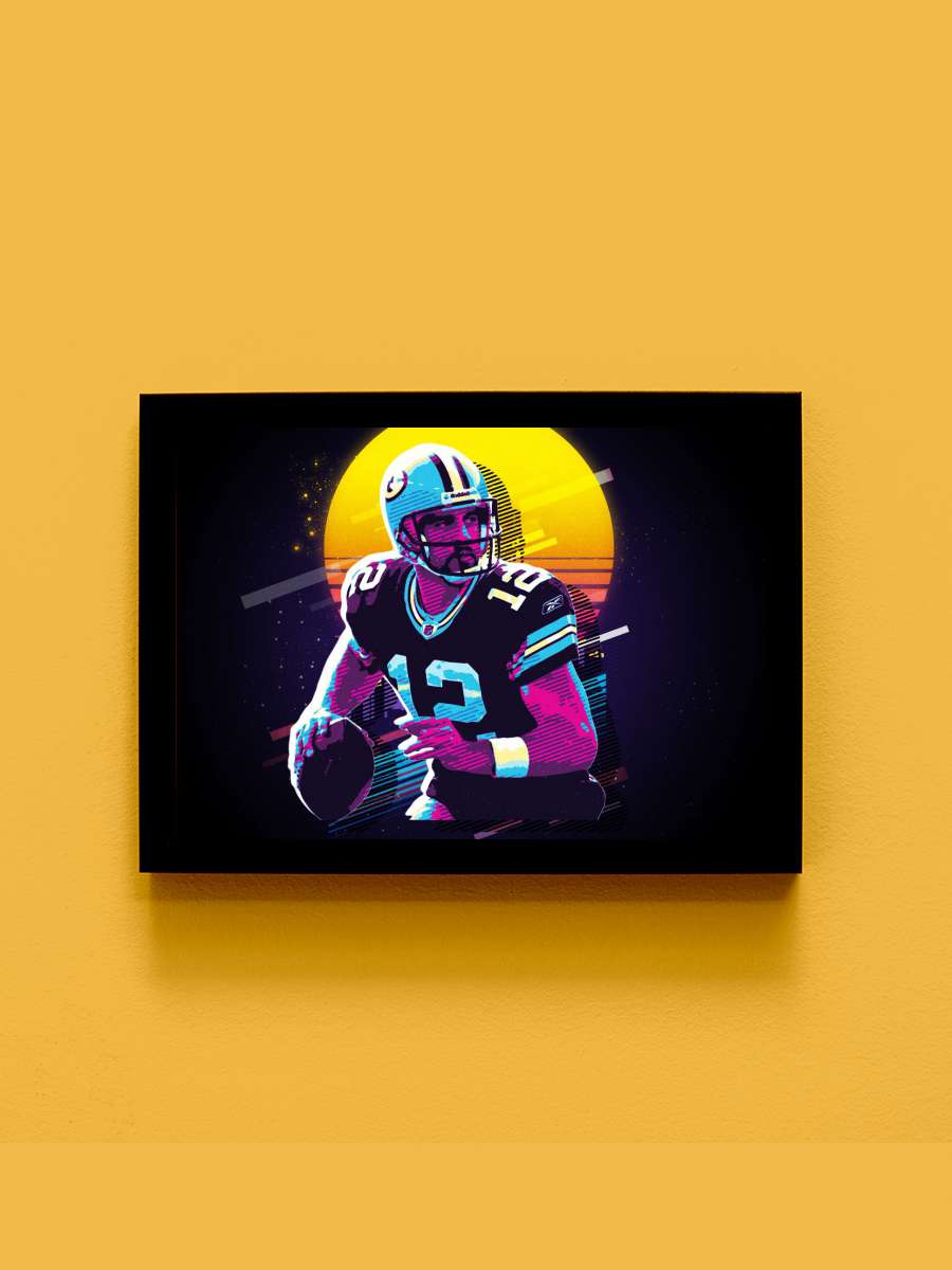 Aaron Rodgers Anime Tablo Siyah Çerçeveli Yüksek Kalite Anime Duvar Poster Tablo - En İyi Fiyatlarla