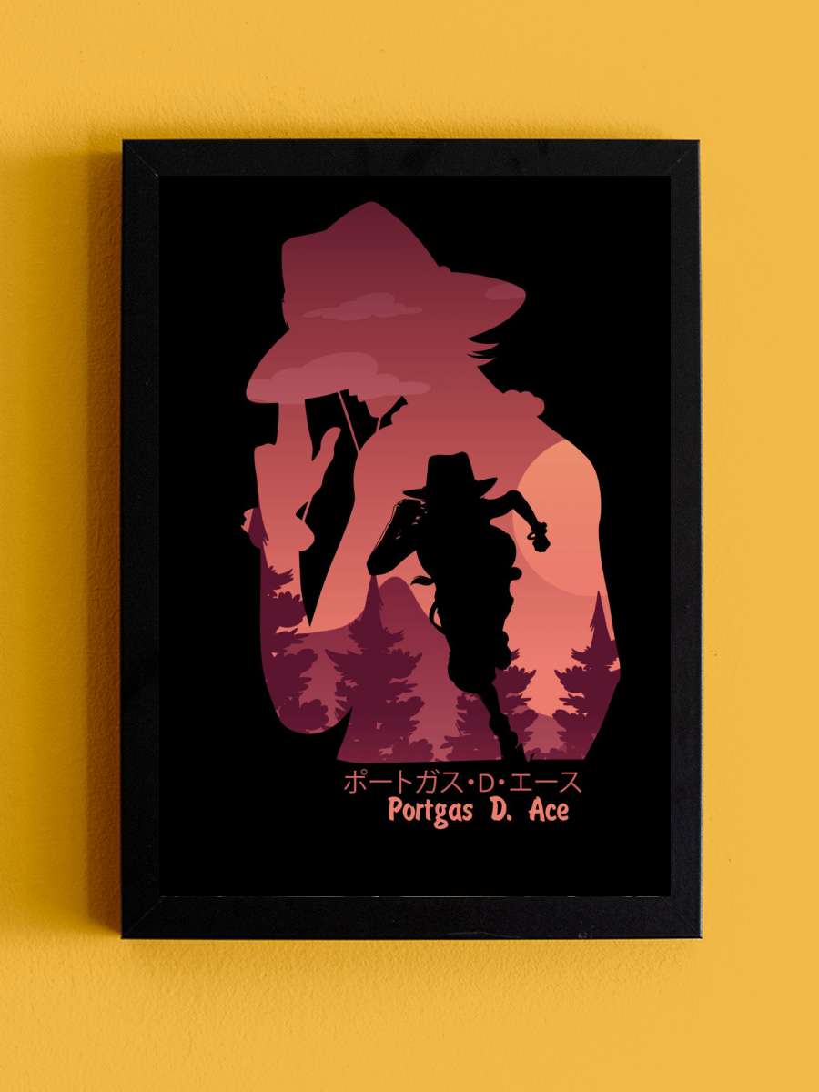 Ace Minimalis Anime Tablo Siyah Çerçeveli Yüksek Kalite Anime Duvar Poster Tablo - En İyi Fiyatlarla