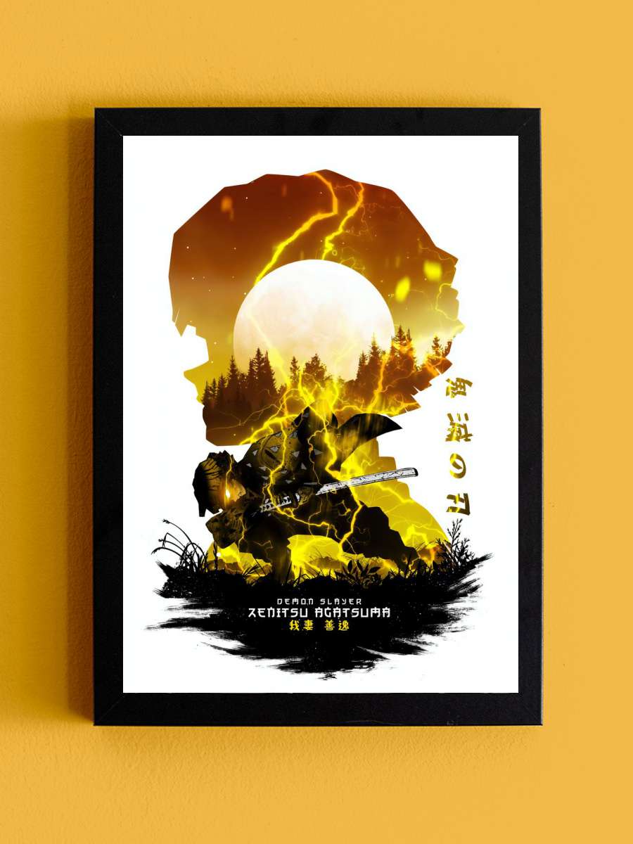 Agatsuma Zenitsu Anime Tablo Siyah Çerçeveli Yüksek Kalite Anime Duvar Poster Tablo - En İyi Fiyatlarla