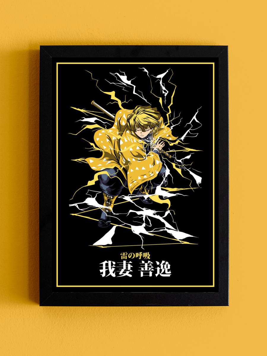 Agatsuma Zenitus Anime Tablo Siyah Çerçeveli Yüksek Kalite Anime Duvar Poster Tablo - En İyi Fiyatlarla