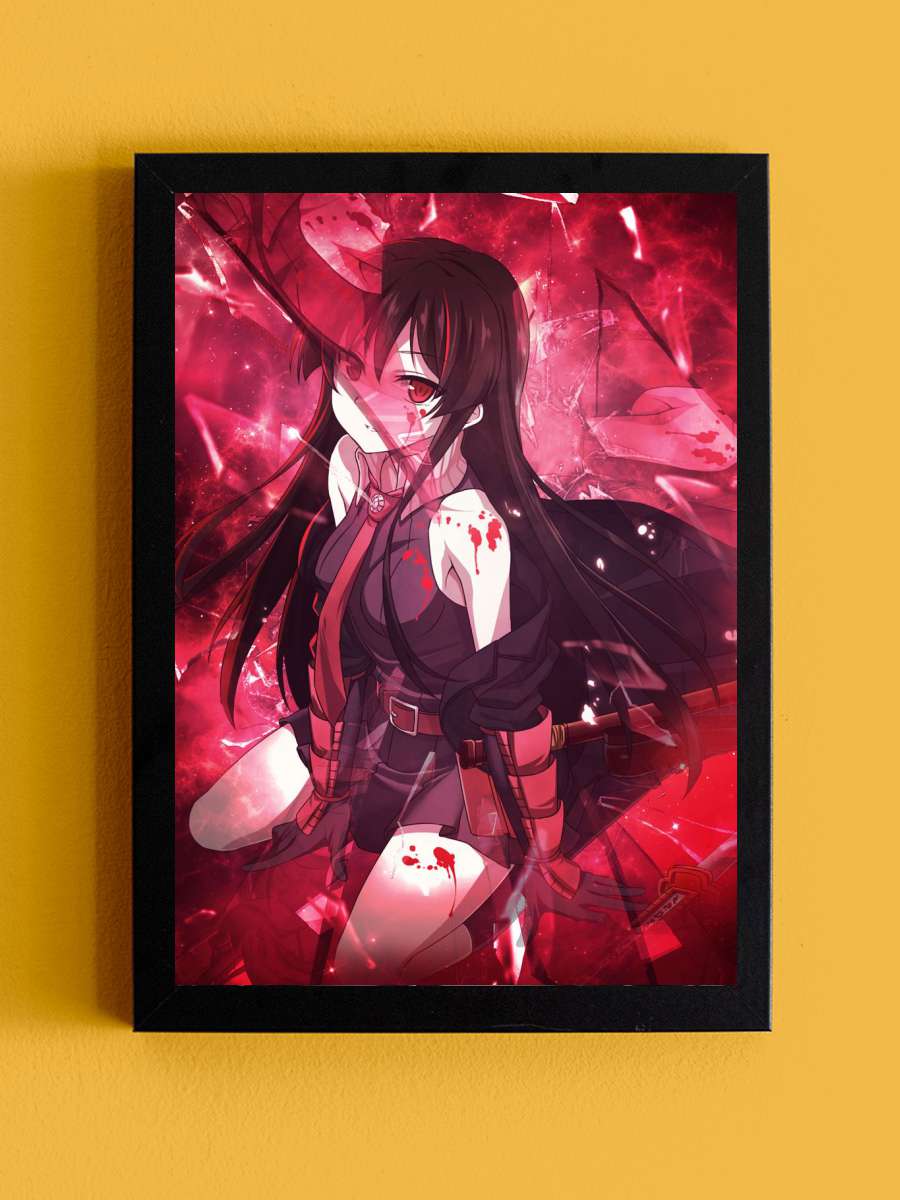 Akame Ga Kill Akame Anime Tablo Siyah Çerçeveli Yüksek Kalite Anime Duvar Poster Tablo - En İyi Fiyatlarla