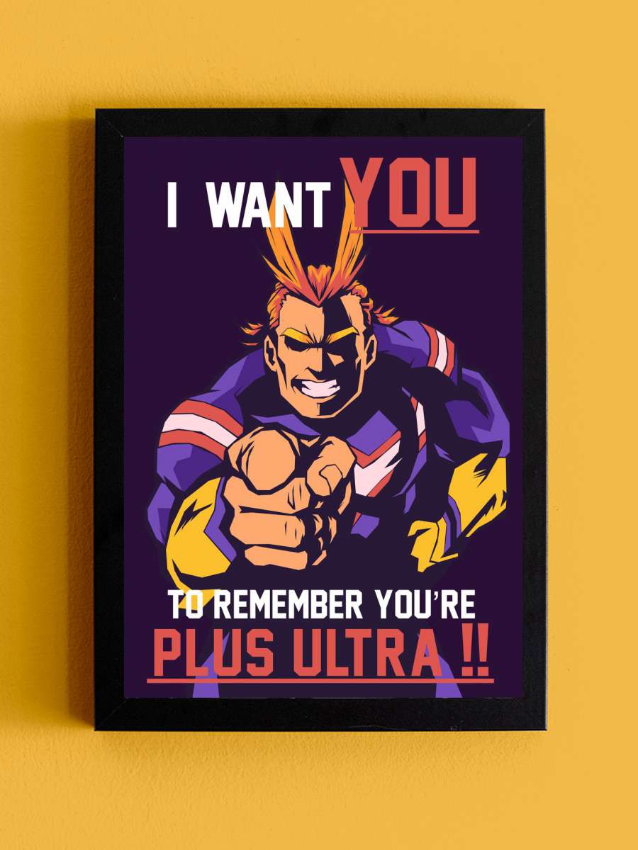 all might i want you Anime Tablo Siyah Çerçeveli Yüksek Kalite Anime Duvar Poster Tablo - En İyi Fiyatlarla