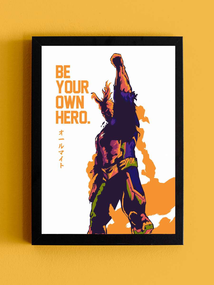 All might one for all Anime Tablo Siyah Çerçeveli Yüksek Kalite Anime Duvar Poster Tablo - En İyi Fiyatlarla