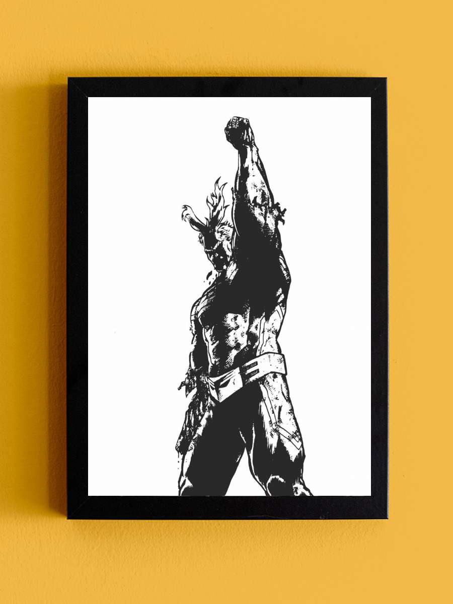 All Might Anime Tablo Siyah Çerçeveli Yüksek Kalite Anime Duvar Poster Tablo - En İyi Fiyatlarla