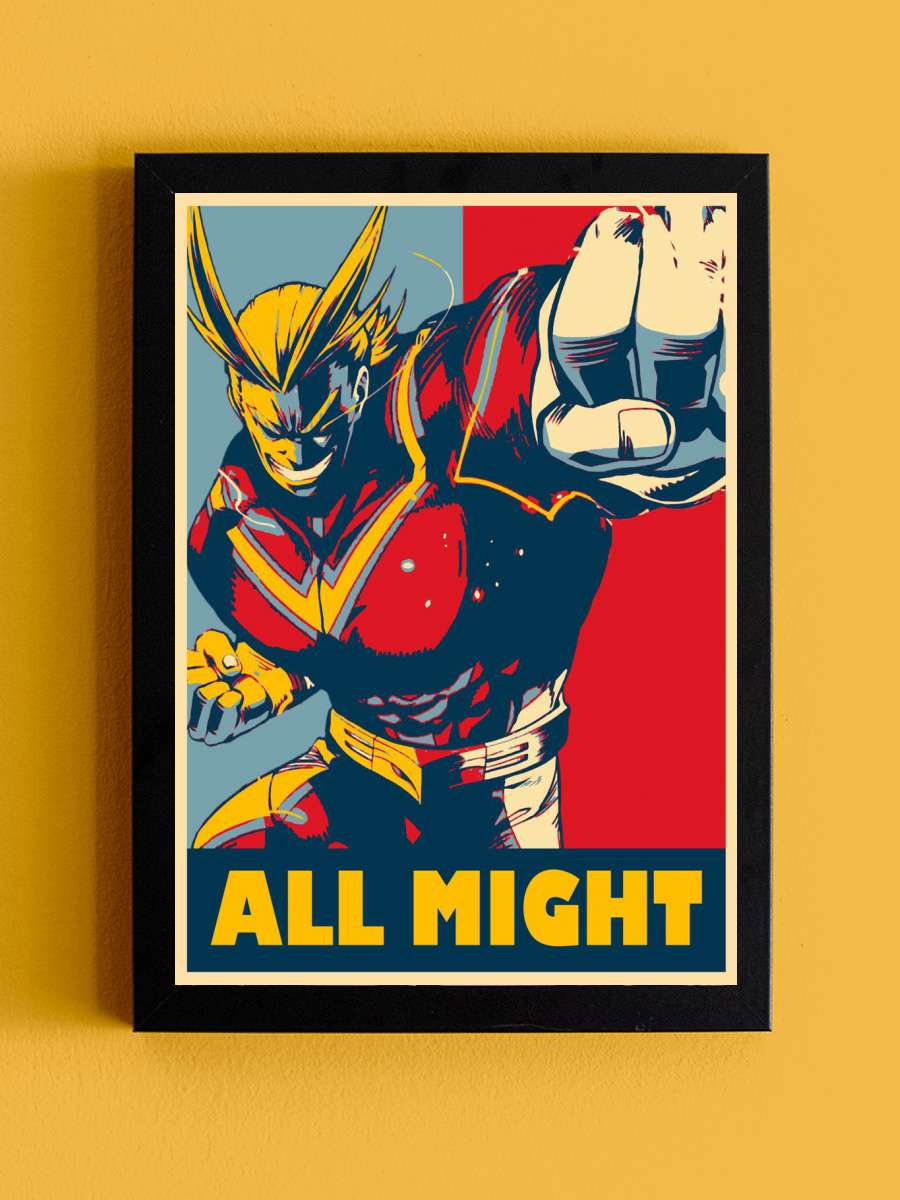 All Might Powerfull Anime Tablo Siyah Çerçeveli Yüksek Kalite Anime Duvar Poster Tablo - En İyi Fiyatlarla