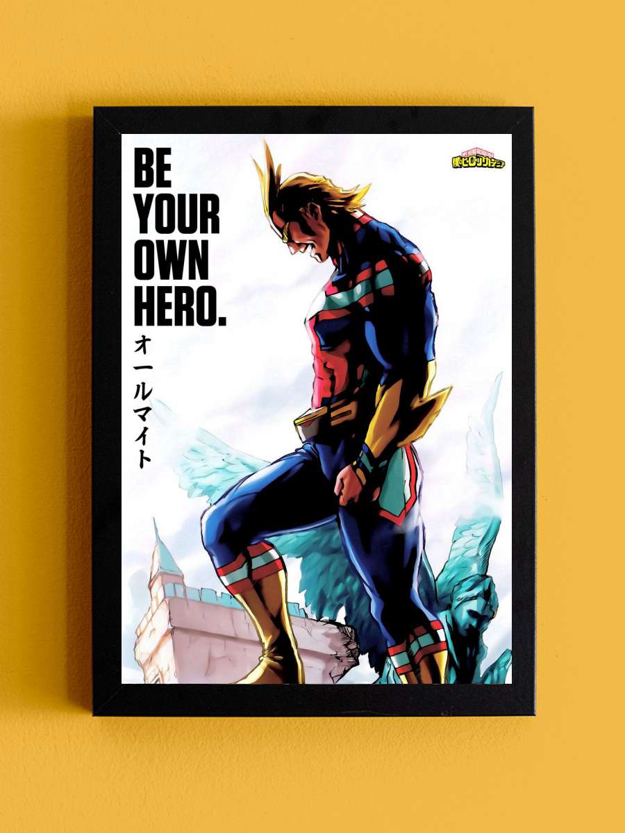 Anime Academia All Might Anime Tablo Siyah Çerçeveli Yüksek Kalite Anime Duvar Poster Tablo - En İyi Fiyatlarla