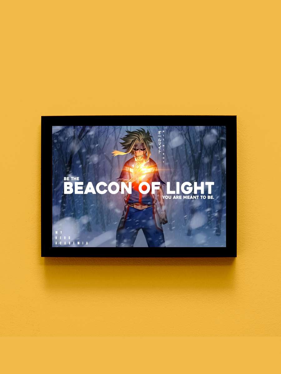 Anime Academia All Might Anime Tablo Siyah Çerçeveli Yüksek Kalite Anime Duvar Poster Tablo - En İyi Fiyatlarla