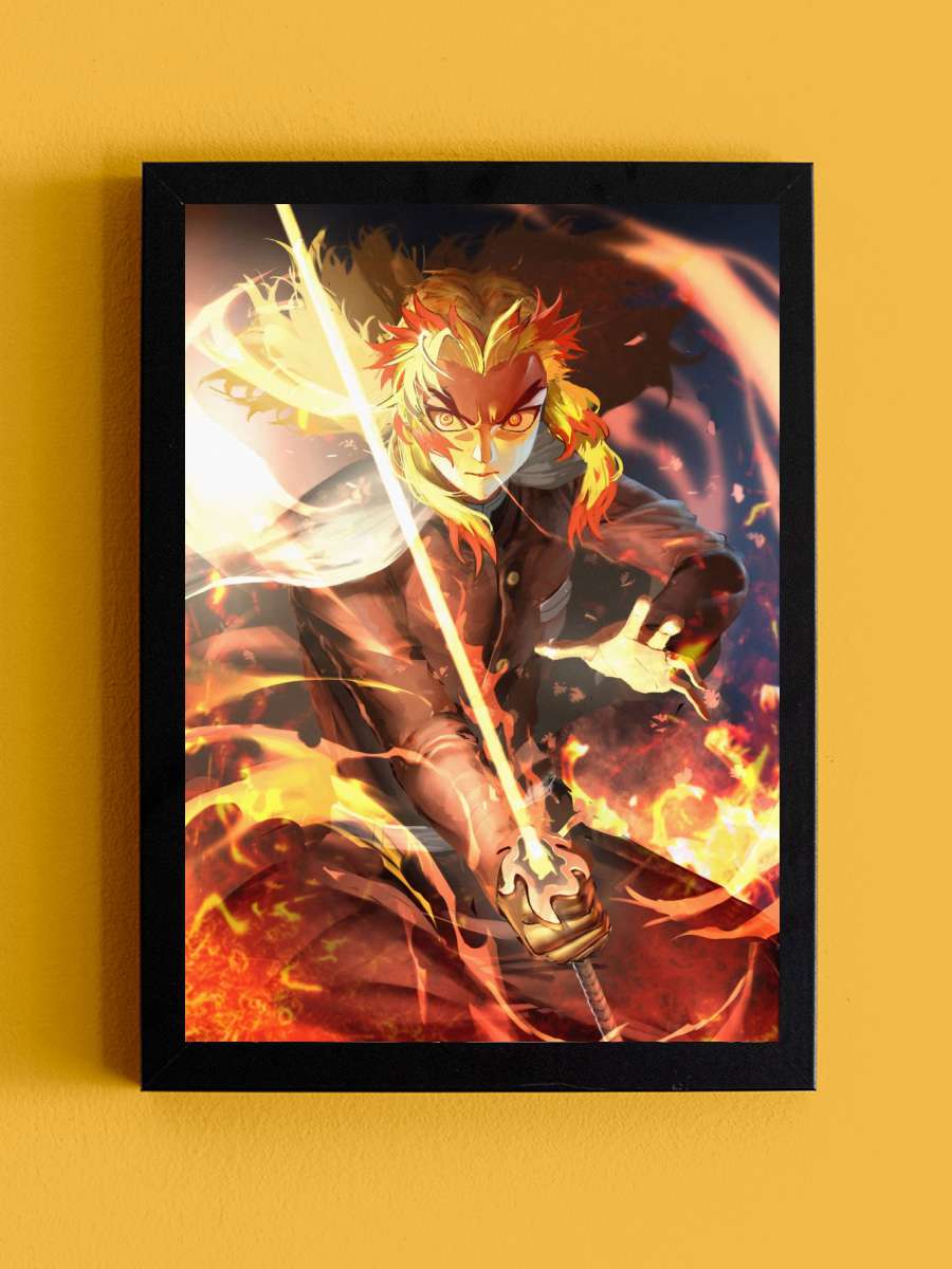 Anime Demon Slayer Anime Tablo Siyah Çerçeveli Yüksek Kalite Anime Duvar Poster Tablo - En İyi Fiyatlarla