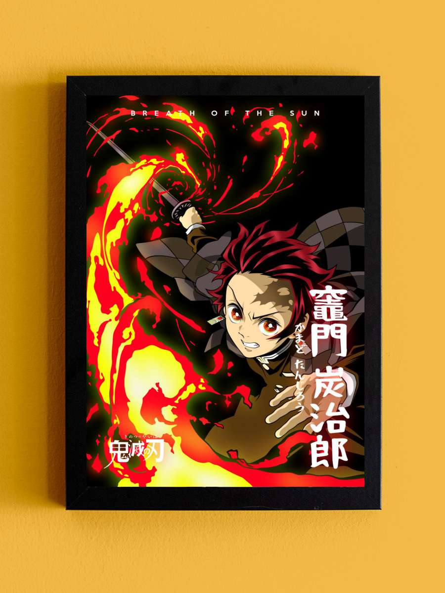 Anime Demon Slayer Tanjiro Anime Tablo Siyah Çerçeveli Yüksek Kalite Anime Duvar Poster Tablo - En İyi Fiyatlarla