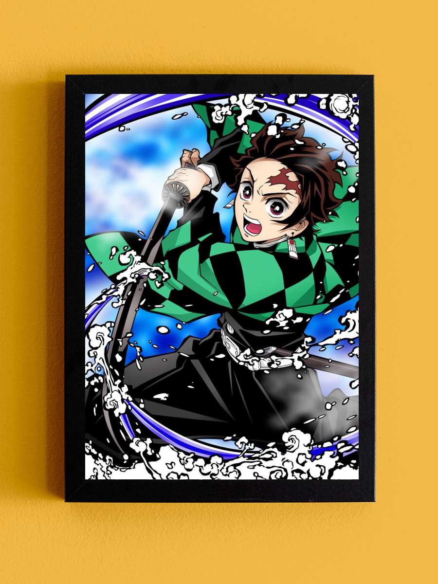 Anime Demon Slayer Tanjiro Anime Tablo Siyah Çerçeveli Yüksek Kalite Anime Duvar Poster Tablo - En İyi Fiyatlarla