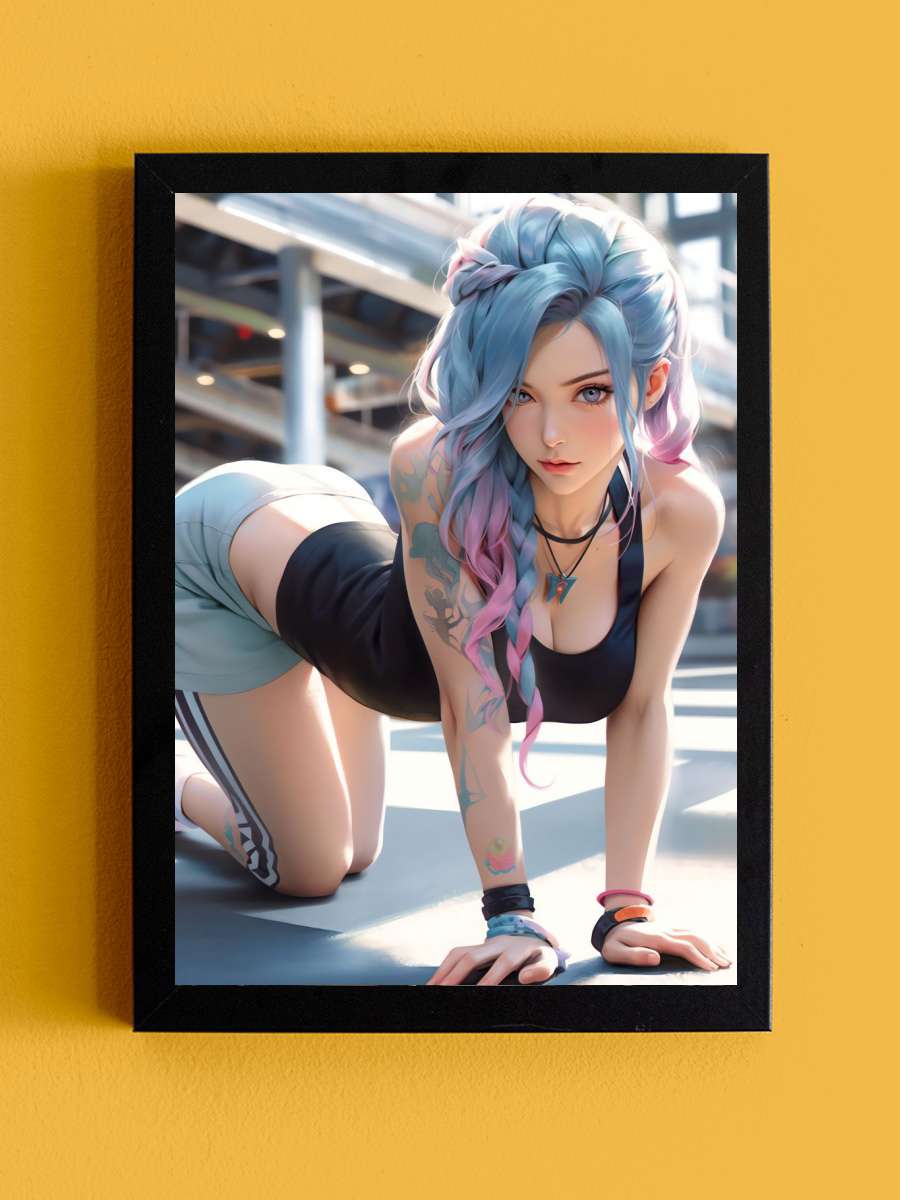 Anime Fitness Girl Anime Tablo Siyah Çerçeveli Yüksek Kalite Anime Duvar Poster Tablo - En İyi Fiyatlarla