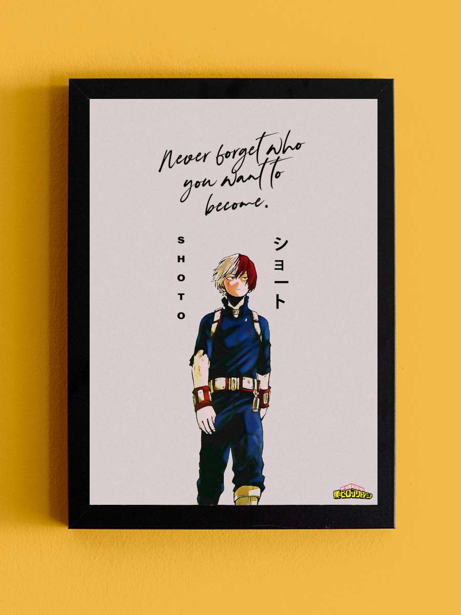 Anime Hero Academia Shoto Anime Tablo Siyah Çerçeveli Yüksek Kalite Anime Duvar Poster Tablo - En İyi Fiyatlarla