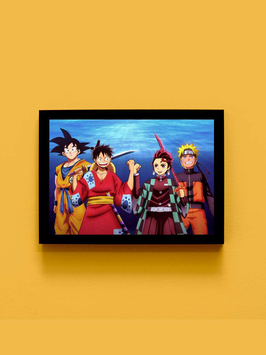Anime heroes Anime Tablo Siyah Çerçeveli Yüksek Kalite Anime Duvar Poster Tablo - En İyi Fiyatlarla
