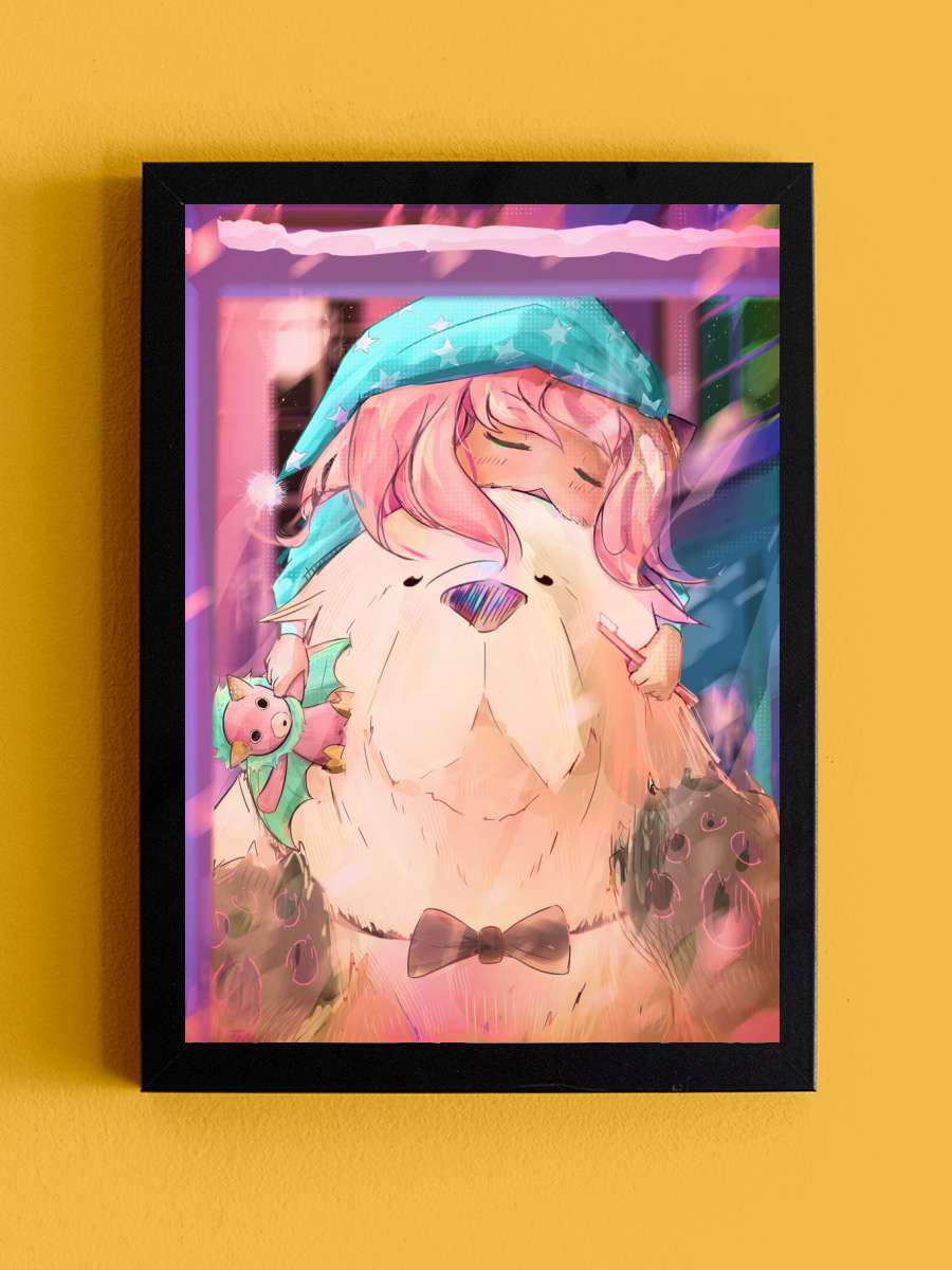 Anya Sleeping Anime Tablo Siyah Çerçeveli Yüksek Kalite Anime Duvar Poster Tablo - En İyi Fiyatlarla