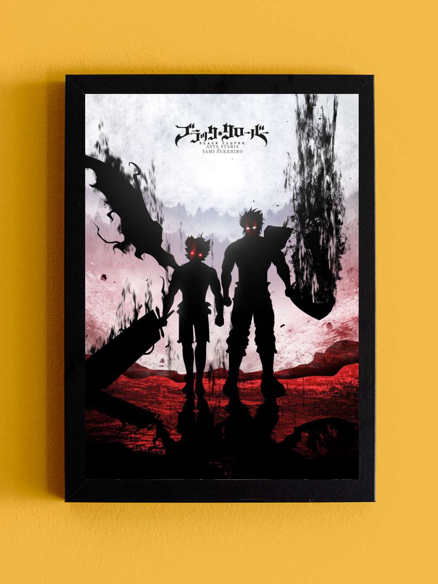 Asta and Yami Black Clover Anime Tablo Siyah Çerçeveli Yüksek Kalite Anime Duvar Poster Tablo - En İyi Fiyatlarla