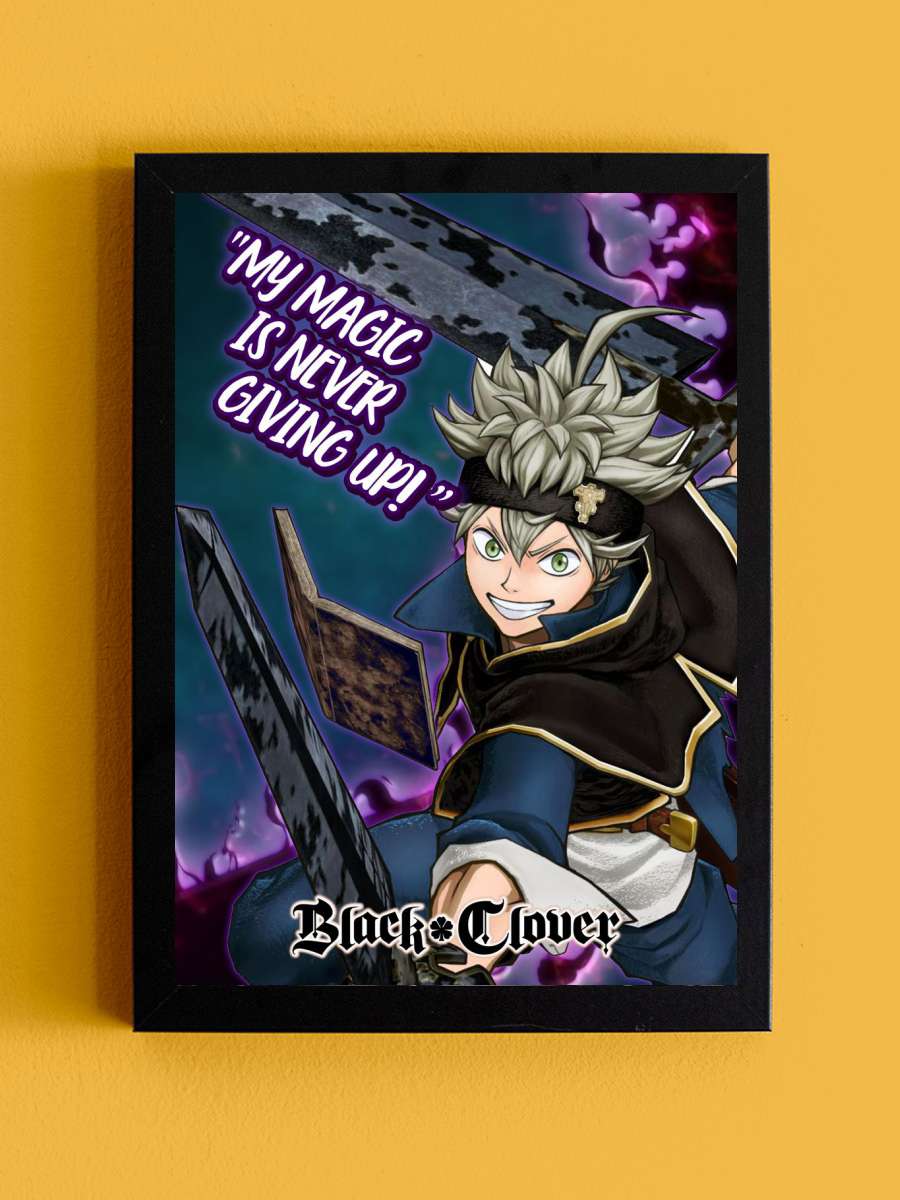 Asta Black Clover Anime Anime Tablo Siyah Çerçeveli Yüksek Kalite Anime Duvar Poster Tablo - En İyi Fiyatlarla