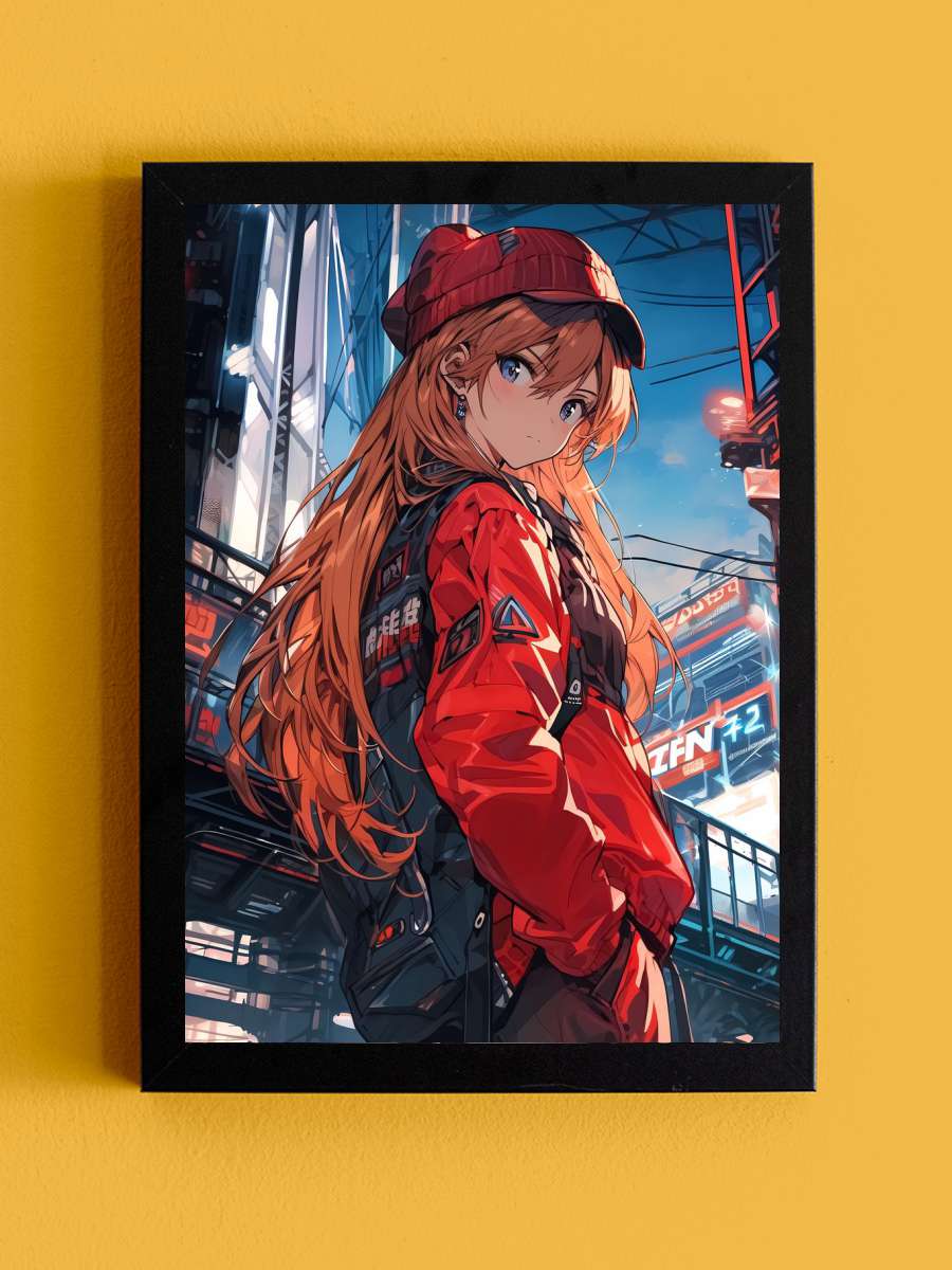 Asuka Langley Soryu Anime Anime Tablo Siyah Çerçeveli Yüksek Kalite Anime Duvar Poster Tablo - En İyi Fiyatlarla